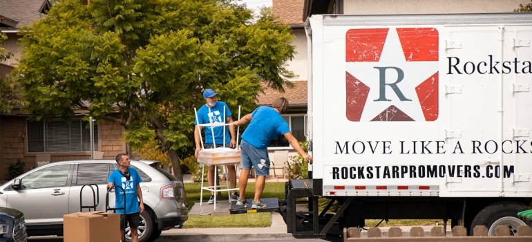 LA movers loading the moving truck