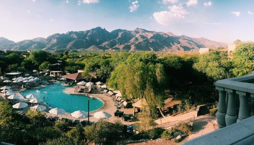 Resort in Phoenix Arizona near mountain range