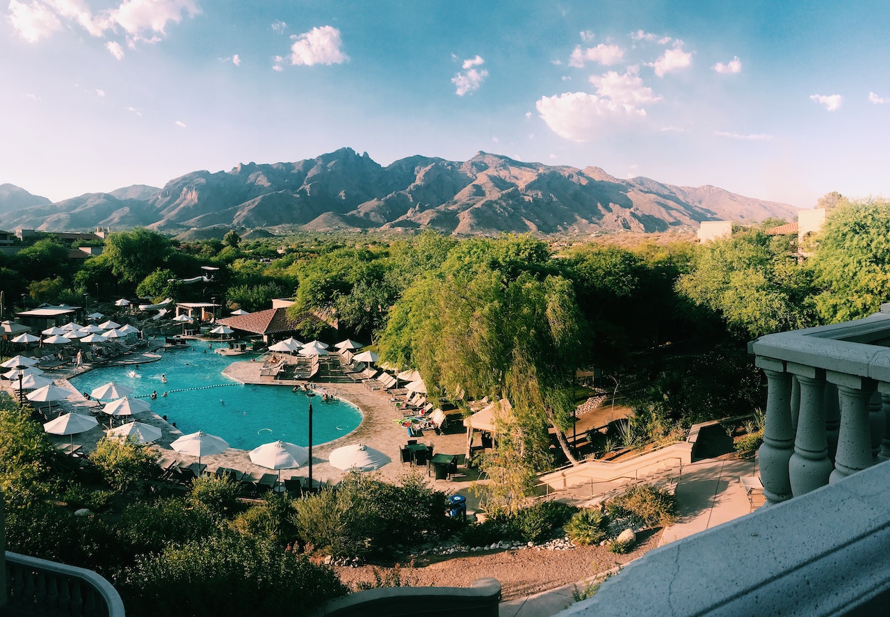 Resort in Phoenix Arizona near mountain range
