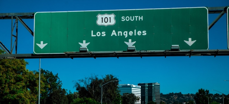 The route 101 traffic sign in LA