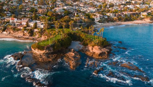 A bay in Orange County as seen from the sky