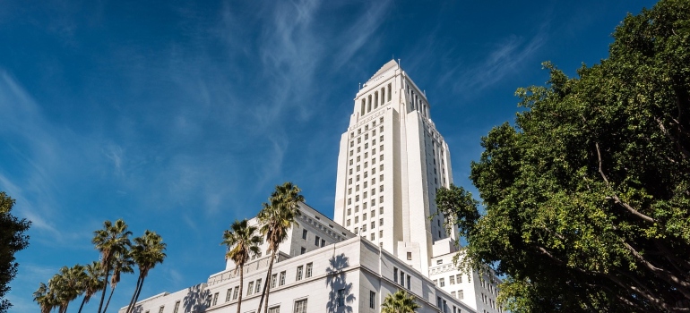 Picture of the LA City Hall, a must-see on the list for exploring Los Angeles iconic landmarks